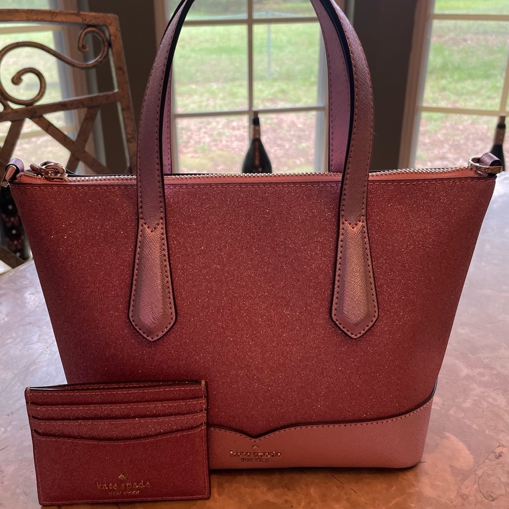 Kate Spade Lola Glitter Satchel & Card Wallet